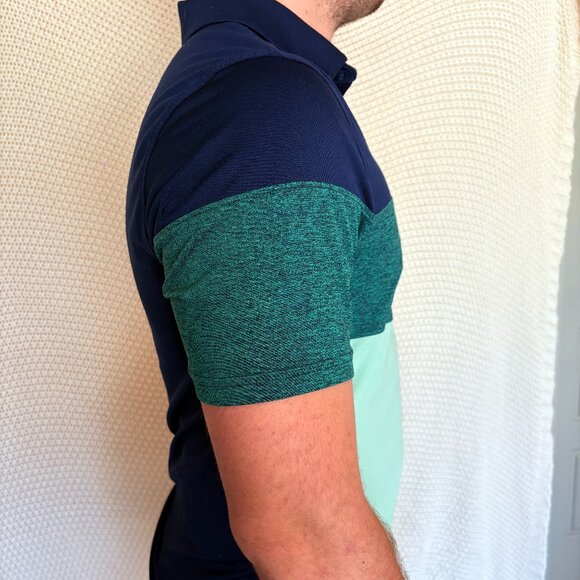 Under Armour Playoff Polo TriColor Blue-Green - Picture 3 of 5